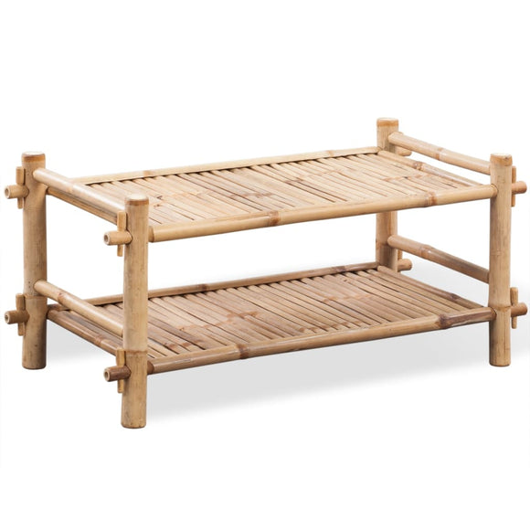 NNEVL 2-Tier Bamboo Shoe Rack
