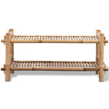 NNEVL 2-Tier Bamboo Shoe Rack