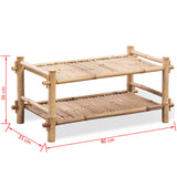 NNEVL 2-Tier Bamboo Shoe Rack