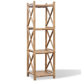 NNEVL 4-Tier Square Bamboo Shelf
