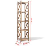 NNEVL 5-Tier Square Bamboo Shelf