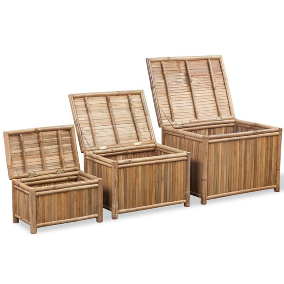 NNEVL Storage Boxes 3 pcs Bamboo