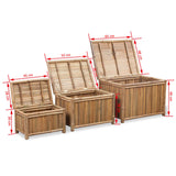 NNEVL Storage Boxes 3 pcs Bamboo