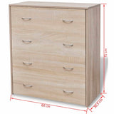 NNEVL Sideboard with 4 Drawers 60x30.5x71 cm Oak Colour