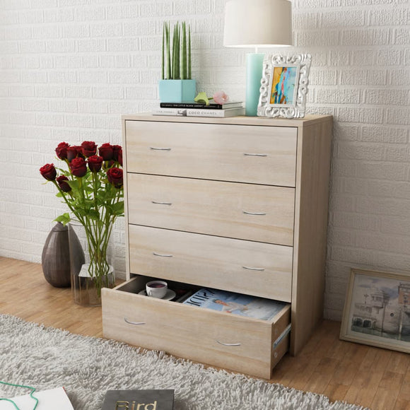 NNEVL Sideboard with 4 Drawers 60x30.5x71 cm Oak Colour