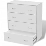 NNEVL Sideboard with 4 Drawers 60x30.5x71 cm White