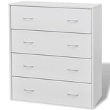 NNEVL Sideboard with 4 Drawers 60x30.5x71 cm White