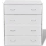 NNEVL Sideboard with 4 Drawers 60x30.5x71 cm White