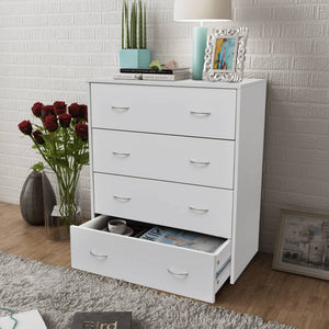 NNEVL Sideboard with 4 Drawers 60x30.5x71 cm White