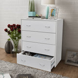 NNEVL Sideboard with 4 Drawers 60x30.5x71 cm White