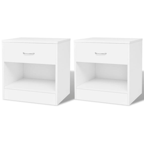 NNEVL Nightstand 2 pcs with Drawer White