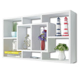 NNEVL Floating Wall Display Shelf 8 Compartments White