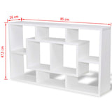 NNEVL Floating Wall Display Shelf 8 Compartments White