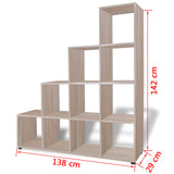 NNEVL Staircase Bookcase/Display Shelf 142 cm Oak