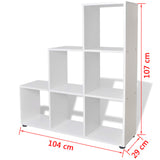 NNEVL Staircase Bookcase/Display Shelf 107 cm White