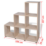 NNEVL Staircase Bookcase/Display Shelf 107 cm Oak