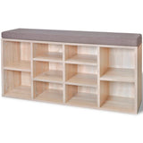 NNEVL Shoe Storage Bench 10 Compartments Oak Colour