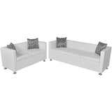 NNEVL Sofa Set Artificial Leather 3-Seater and 2-Seater White