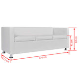 NNEVL Sofa Set Artificial Leather 3-Seater and 2-Seater White