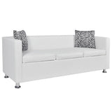 NNEVL Sofa Set Artificial Leather 3-Seater and 2-Seater White