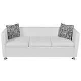 NNEVL Sofa Set Artificial Leather 3-Seater and 2-Seater White