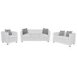 NNEVL Sofa Set Artificial Leather 3-Seater 2-Seater Armchair White