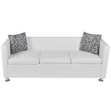 NNEVL Sofa Set Artificial Leather 3-Seater 2-Seater Armchair White