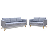 NNEVL Sofa Set 2-Seater and 3-Seater Fabric Light Grey