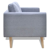 NNEVL Sofa Set 2-Seater and 3-Seater Fabric Light Grey
