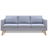 NNEVL Sofa Set 2-Seater and 3-Seater Fabric Light Grey