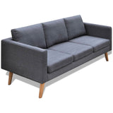 NNEVL Sofa Set 2-Seater and 3-Seater Fabric Dark Grey