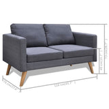 NNEVL Sofa Set 2-Seater and 3-Seater Fabric Dark Grey