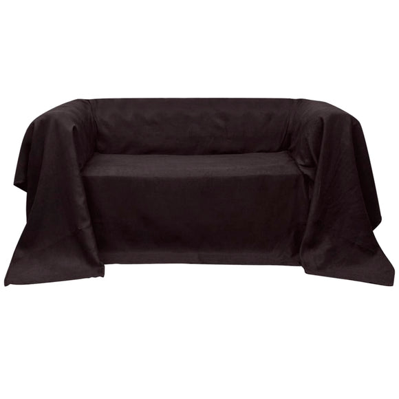 NNEVL Micro-suede Couch Slipcover Brown 270 x 350 cm
