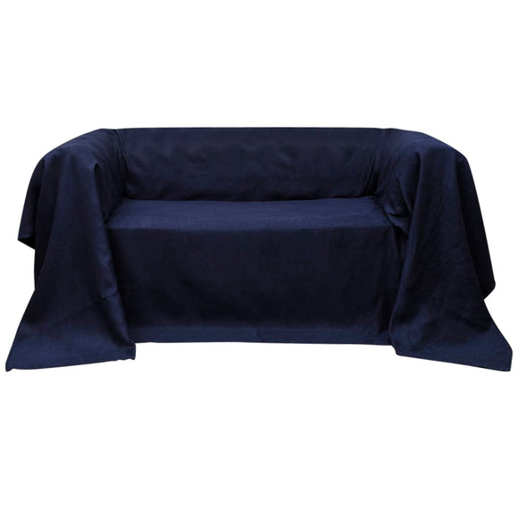 NNEVL Micro-suede Couch Slipcover Navy Blue 270 x 350 cm