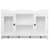 NNEVL Wall Cabinet Display Shelf Book/DVD/Glass Storage White MDF