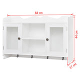 NNEVL Wall Cabinet Display Shelf Book/DVD/Glass Storage White MDF