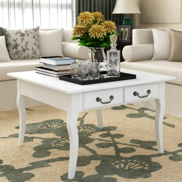 NNEVL Coffee Table with 4 Drawers White