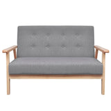 NNEVL Sofa Set 2 Pieces Fabric Light Grey