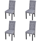 NNEVL Dining Chairs 4 pcs Light Grey Fabric
