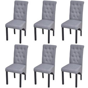 NNEVL Dining Chairs 6 pcs Light Grey Fabric