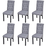 NNEVL Dining Chairs 6 pcs Light Grey Fabric