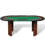 NNEVL 10-Player Poker Table with Dealer Area and Chip Tray Green
