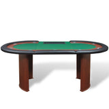 NNEVL 10-Player Poker Table with Dealer Area and Chip Tray Green