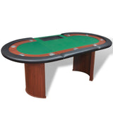 NNEVL 10-Player Poker Table with Dealer Area and Chip Tray Green