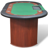 NNEVL 10-Player Poker Table with Dealer Area and Chip Tray Green