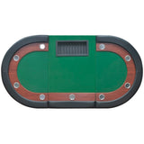 NNEVL 10-Player Poker Table with Dealer Area and Chip Tray Green