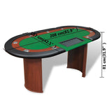 NNEVL 10-Player Poker Table with Dealer Area and Chip Tray Green