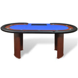 NNEVL 10-Player Poker Table with Dealer Area and Chip Tray Blue