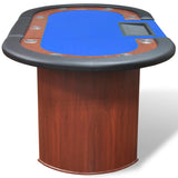 NNEVL 10-Player Poker Table with Dealer Area and Chip Tray Blue
