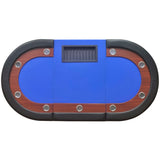 NNEVL 10-Player Poker Table with Dealer Area and Chip Tray Blue
